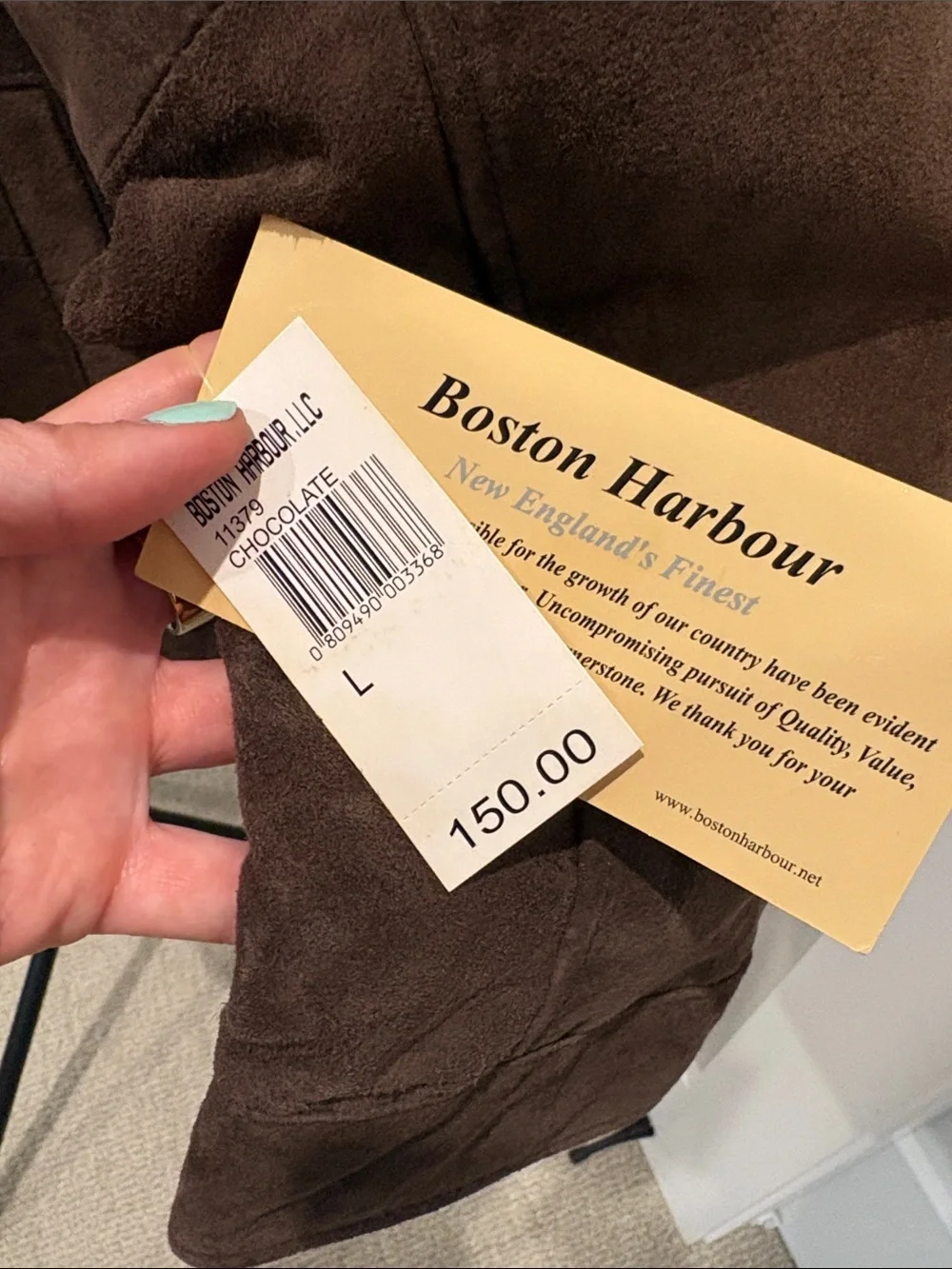 Boston Harbour Men's Chocolate Brown Leather Zip Jacket - large